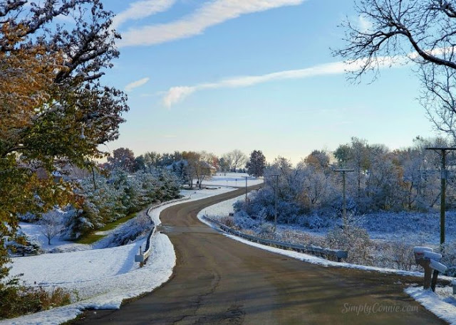 Winter roads Northwest Illinois