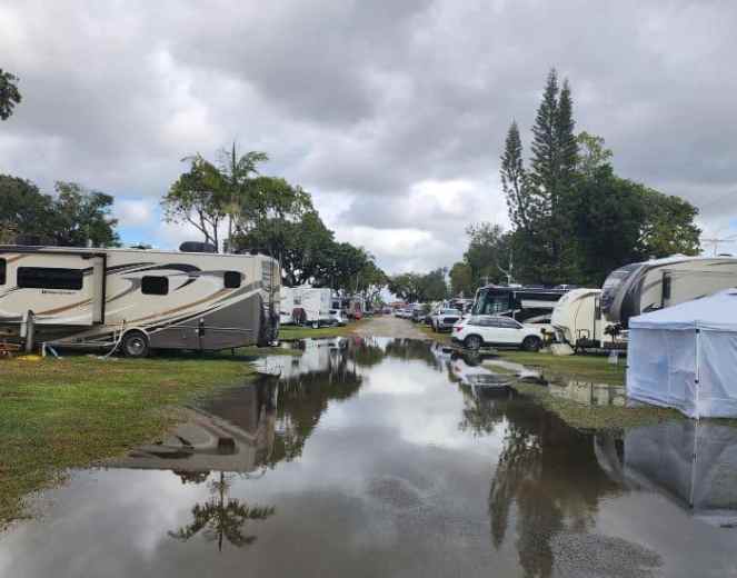 Florida City camping after rainstorm