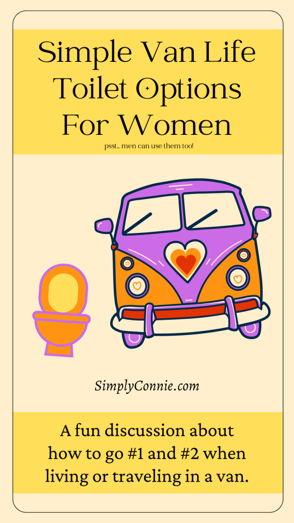 Easy van life bathroom options for women (and men).